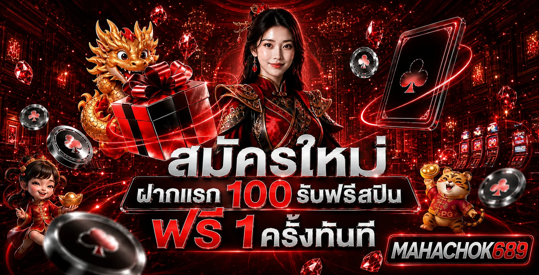 MAHACHOK689 โปรโมชั่นและคาสิโนออนไลน์โทนแดงดำ